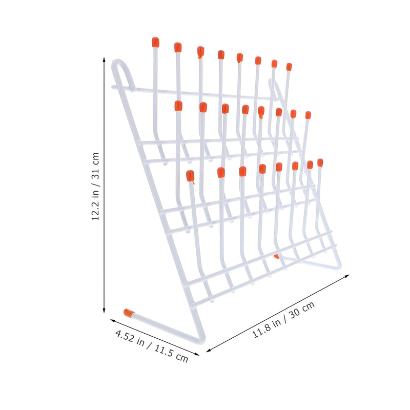 TEHAUX Metal Test Tube Drying Rack, White, 30x30cm, Portable Lab Drying Equipment for School Laboratory Utensil