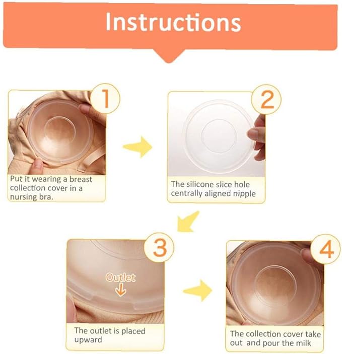 Breast Milk Collector Breast Milk Collector Bag Leak Proof Cup Saver Nipple Pack of 2 - NewNest Australia