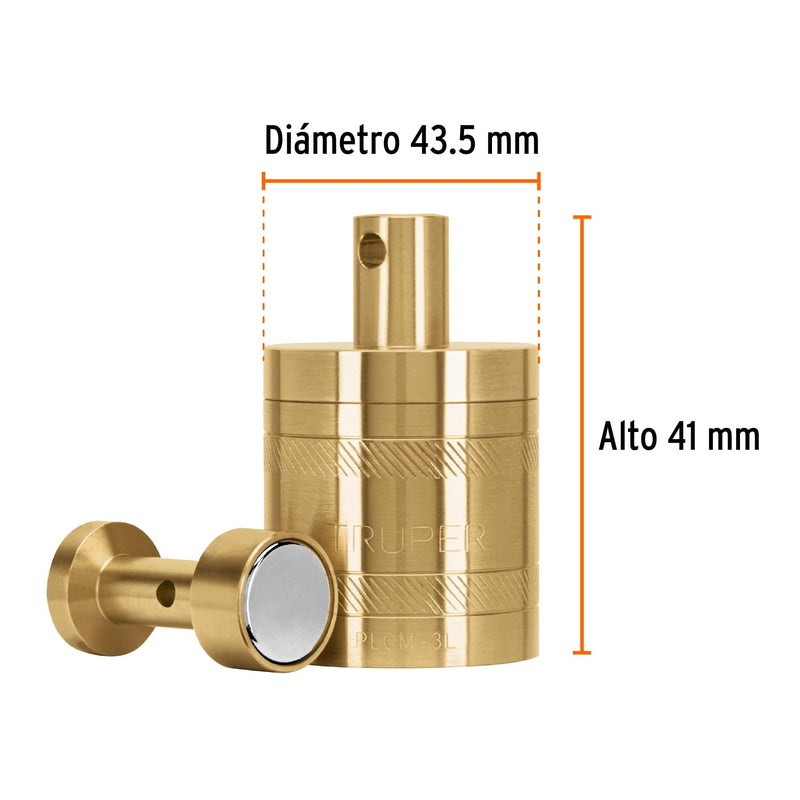 TRUPER PLOM-3L Brass Plumb Bobs w/ Center 12.4 Oz (352 g)