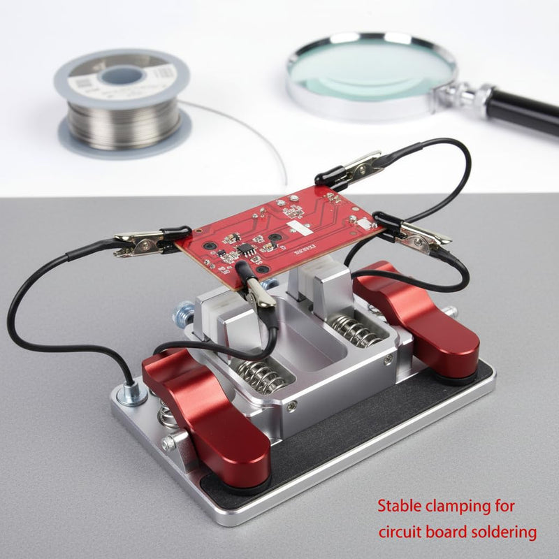 Helping Hands Soldering Station, Welding Table Clamps with Ceramic Clamps, Aluminum Third Hand Tool for PCB, Wire & LED Strip Electronics Repair