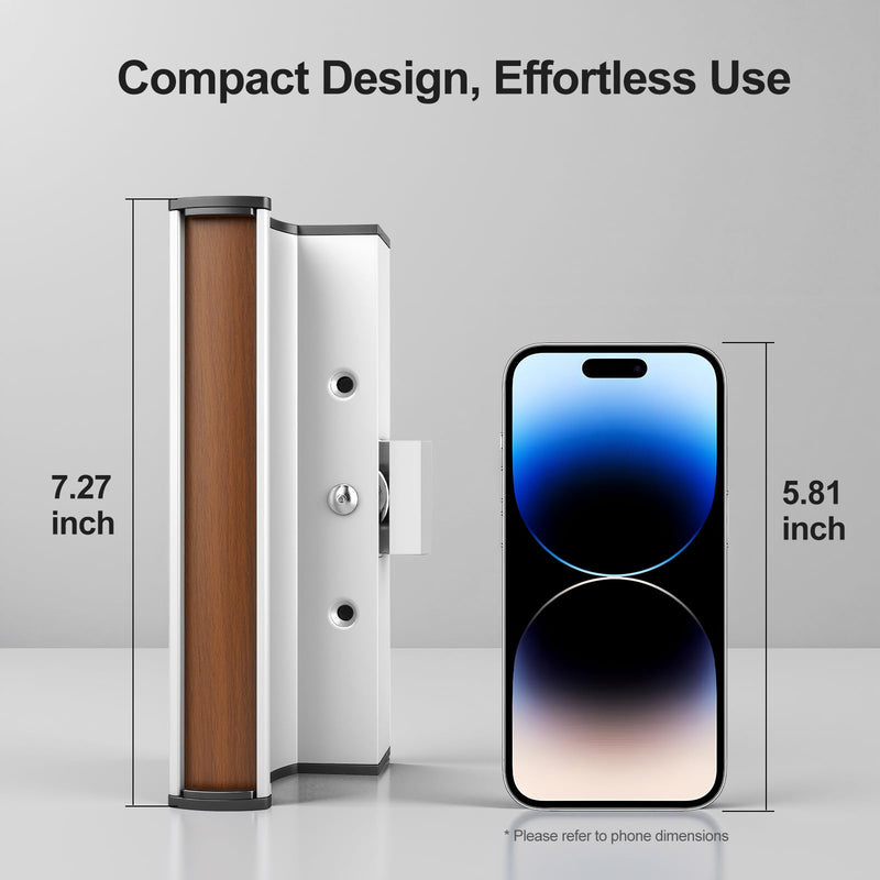 Baomain 3" Hole Spacing C-to-C Sliding Door Handle Set, Surface Mount Clamp Latch Replacement for Patio Glass Doors, Aluminum Mill Finish Inside Handle & Outside Pull 3 Inch (Hole Spacing)