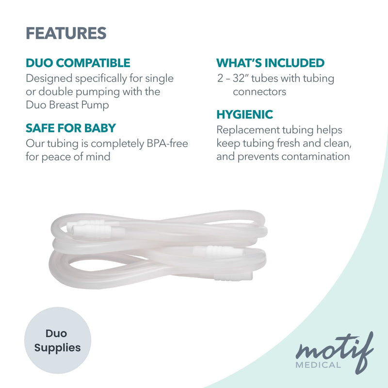 Motif Medical, Set of 2 32" Duo Tubing, Replacement Parts for Duo Breast Pump