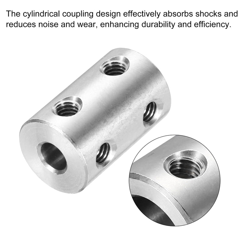 MECCANIXITY Rigid Screw Coupling 4mm to 5mm Shaft Coupler Connector L22mm x D14mm Steel Joint Connector Rigid Coupling Set for 3D Printers DIY Encoder with 8 Screws & Hex Wrench, 2 Pcs