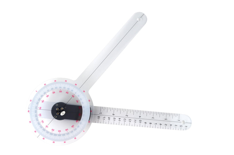 GemRed 12" Digital Goniometer 360 Degree Physical Therapy Plastic Protractor for Joint Range of Motion ROM Measurement 300mm