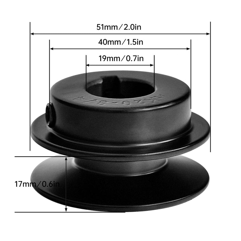 AK20-3/4 Single Groove Mechanical V-Belt Pulleys 3/4" Bore 2" OD, Cast Iron, for A, 3L&4L (A&AX) V-Belts