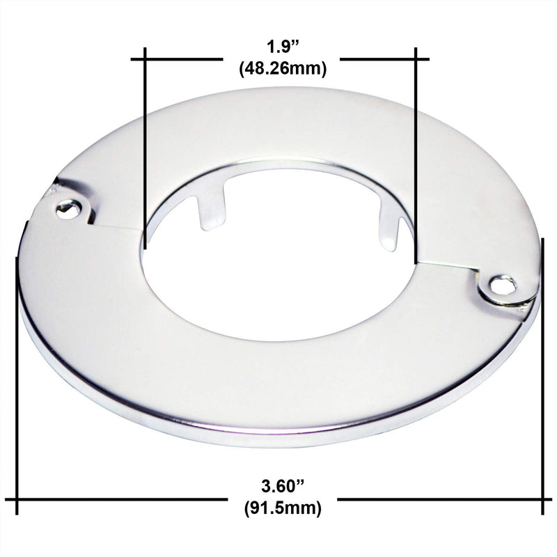 Floor and Ceiling Plate Split Flange, Fits 1-1/2 Inch IPS Galvanized Pipe or 2 Inch Copper Pipe, Chrome Finish (Pack of 6)