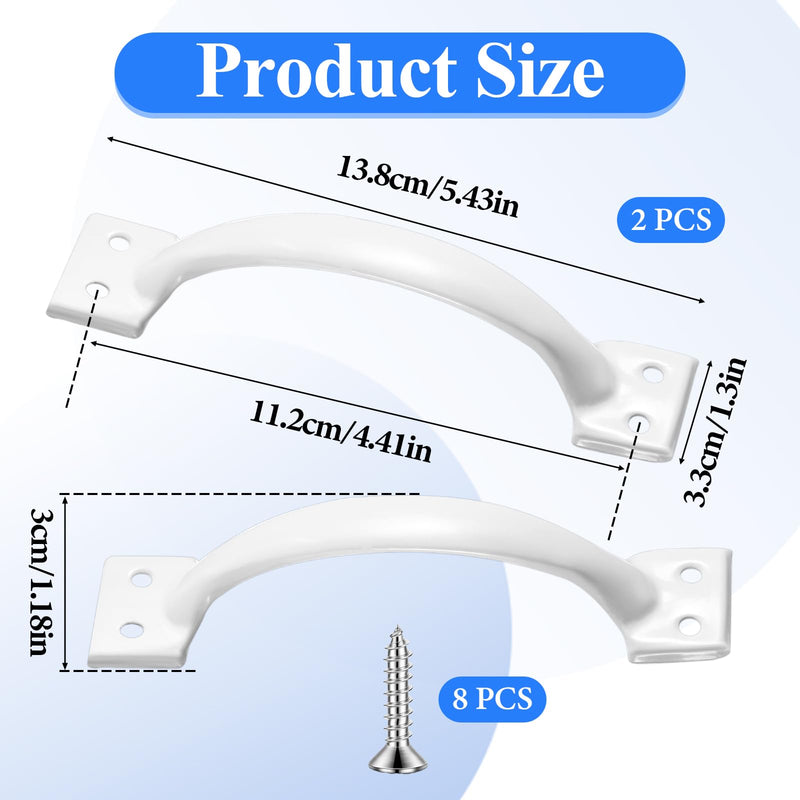 V171 6-1/2" Gate Handle, Screen Door Handle in Stainless Steel White, Screen Door Handle, Metal Gate Pull Handles- 2 Pack - NewNest Australia