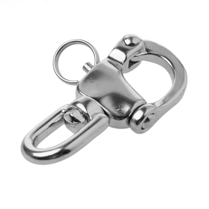2/4 PCS Heavy Duty Marine 316 Stainless Steel Fixed Snap Shackle Quick Connect Shackle Snap Hook Rigging for Sailboat Yacht (2Packs, Overall Length:87mm) 2Packs