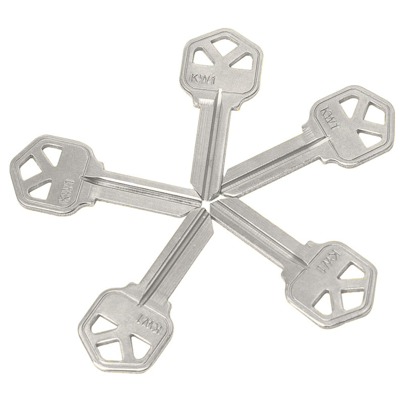 KW1 Blank Key Blanks, Pack of 50 Uncut Blank Keys in Premium Brass, Copper Structures Blank Keys Pack of 50 KW1 Blank Keys