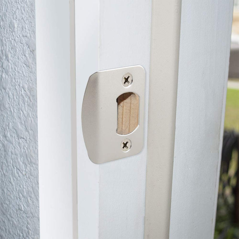 EZ-FLO 57864 Universal Door Strike Plate with Screws, 2-1/4 inch x 1-7/16 inch, Satin Nickel, 2 Pair