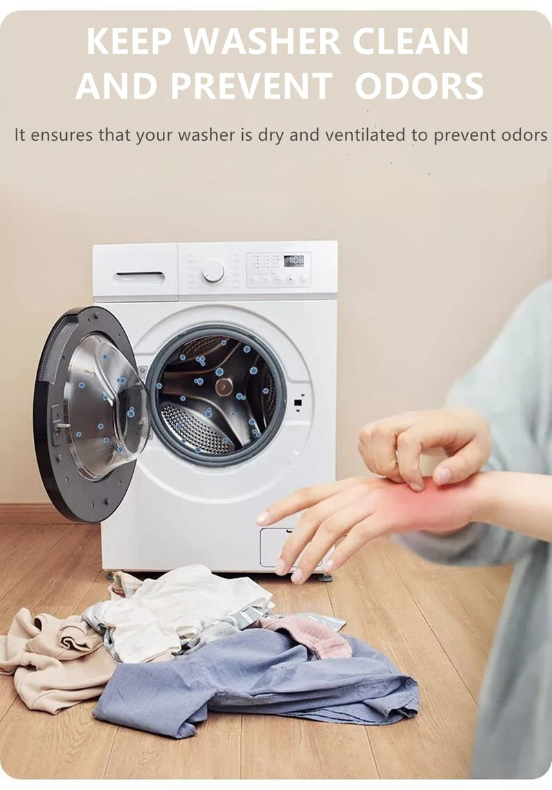 Front Load Washer Door Prop, Magnetic Washing Machine Door Holder, Keep Washer Door Open, Flexible Prop Fits Most Washing Machines Black