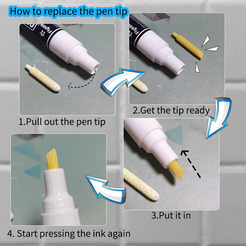 5 PCS Tile Grout Pen Home Repair Pen Tile Paint Markers for Tiles Floor Wall Bathroom Kitchen Repair Tools (Black) Black