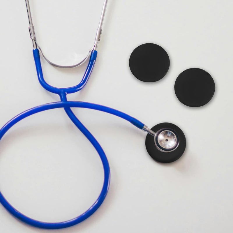 16PCS Soft Silicone Stethoscope Covers, Disposable Diaphragm Bell Cover Protectors Replacement Sleeves(Black)