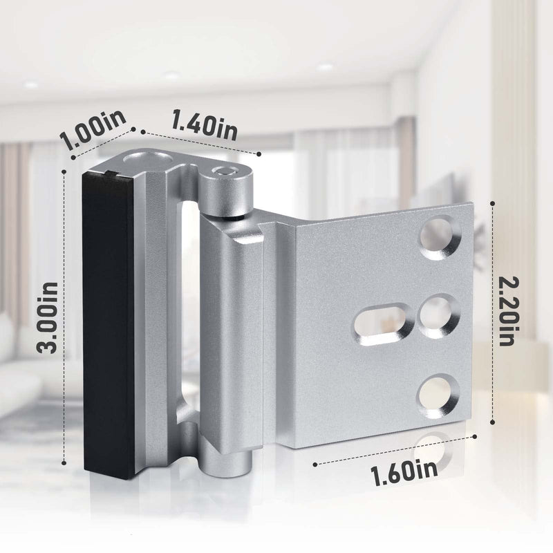 Home Security Door Reinforcement Lock 3Pack, Childproof Safety Door Lock Latch Inside Stopper, Add High Security to Prevent Home Unauthorized Entry, Aluminum Construction Finish 3