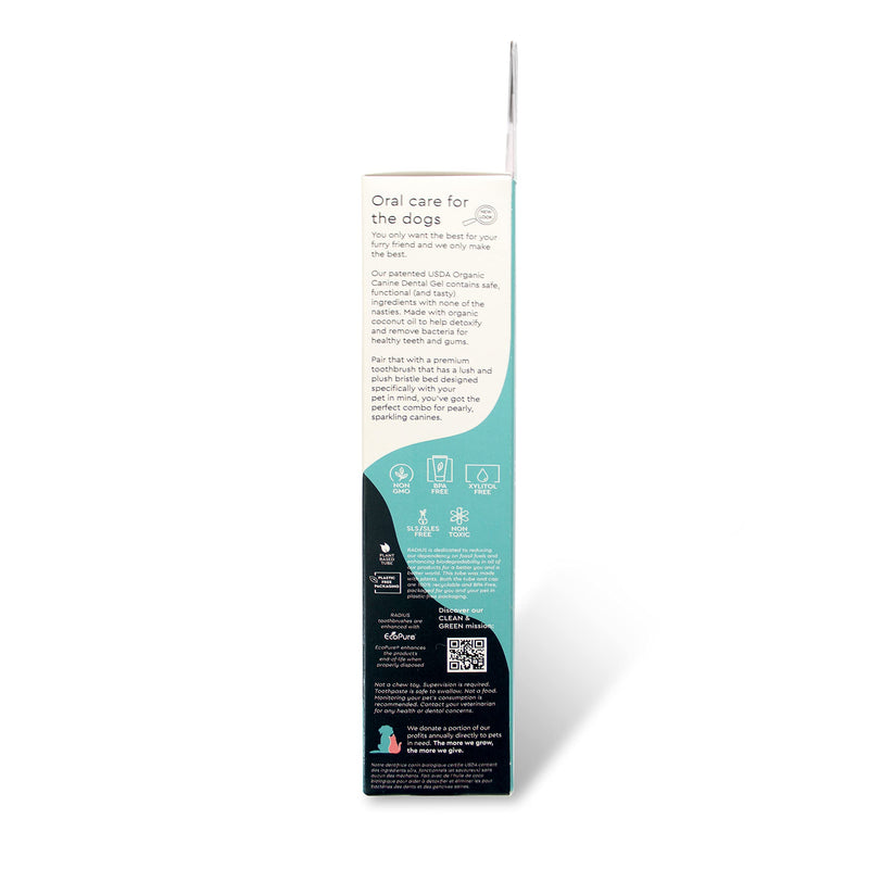 RADIUS USDA Organic Dental Solutions Adult Kit 2 Units, Includes 1 Dog Toothbrush & 1 0.8oz Toothpaste, Firm Bristle & Non Toxic Toothpaste for Dogs, Designed to Clean Teeth, Xylitol Free Adult - Pack of 2