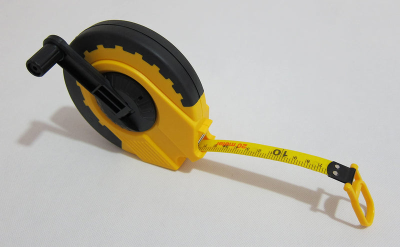 66Feet Fiberglass Measuring Tape, Dual-Sided Measuring Reel with Feet and Meters, for Sports, Landscaping, Building, Masonry， Carpentry, Contractor Engineer's Measuring Tape 20M