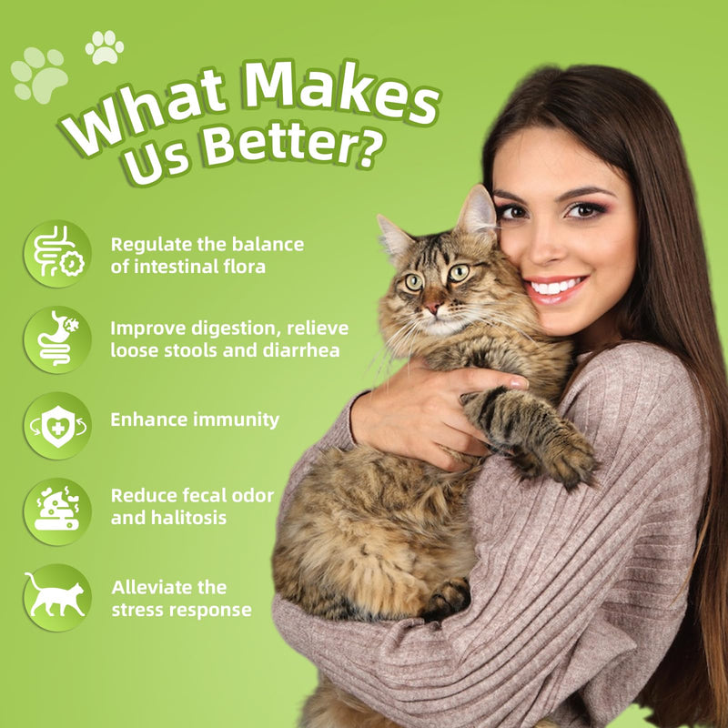 Cat Probiotic for Digestive & Gut Health - 150 Dual Texture Crunchy & Creamy Bites - Relief for Constipation, Diarrhea & Sensitive Stomach with Prebiotics & Taurine - Duck Flavor 150 Count