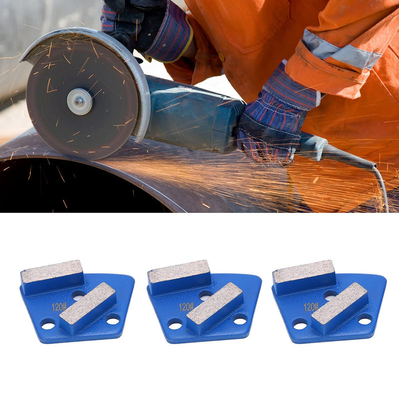 Concrete Floor Grinding Disc,Replacement Trapezoid Diamond Grinding Shoes, Floor Grinder Blades 120 Grit Medium Bond,Compatialbe with Iron Horse, Warrior, Xtreme Polishing & ASL Grinders, Pack of 3