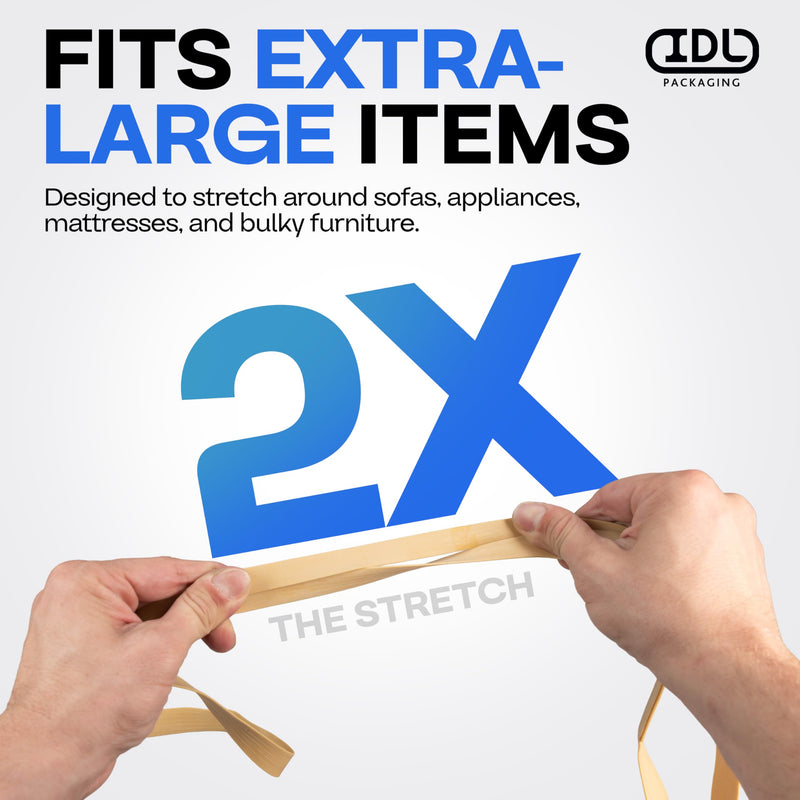 Beige Moving Bands 25", Pack of 12 - USA-Made Mover Rubber Straps for Furniture, Boxes & Moving Blankets - Strong, Elastic & Flexible, 80% Natural Rubber Bands for Shipping & Storage by IDL Packaging 25", Beige