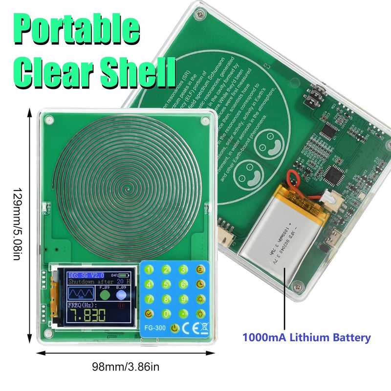 7.83Hz Schumann Wave Resonance Generator,0.01Hz-200000Hz Portable Signal Generator,1.8 Inch TFT Display Sleep Aid Stable Low Frequency Oscillator for Physics Lab, Research and DIY Electronics Projects