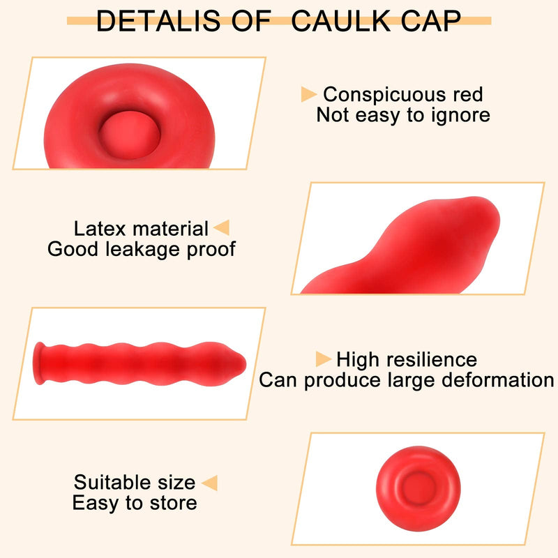 Zonon 10 Pieces Caulk Cap Caulk Saver Finishing Tool Tube Covers Tube Caps for Sealing and Preserving, Red