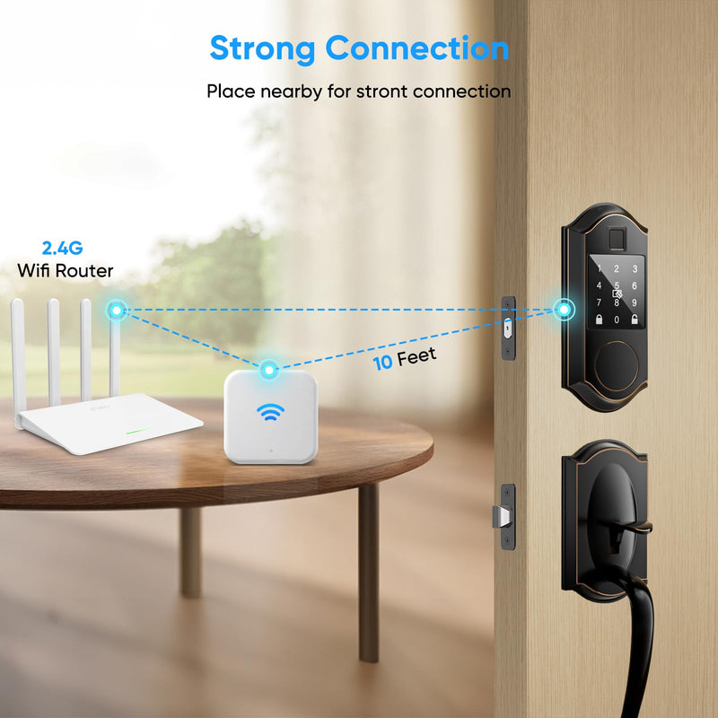 G2 Gateway, WiFi Gateway for Smart Door Lock, Compatible with TTLock APP for Remote/Voice Control Smart Lock, White