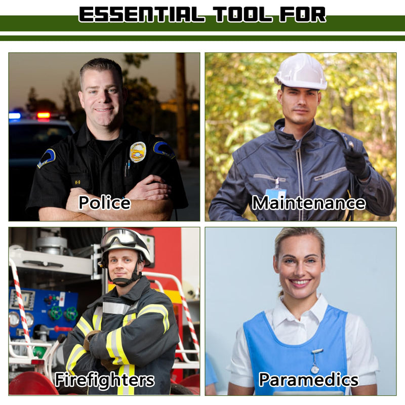 Upgraded 3-in-1 Firefighter Tools, Pry Bar Tools for first responders and firefighters