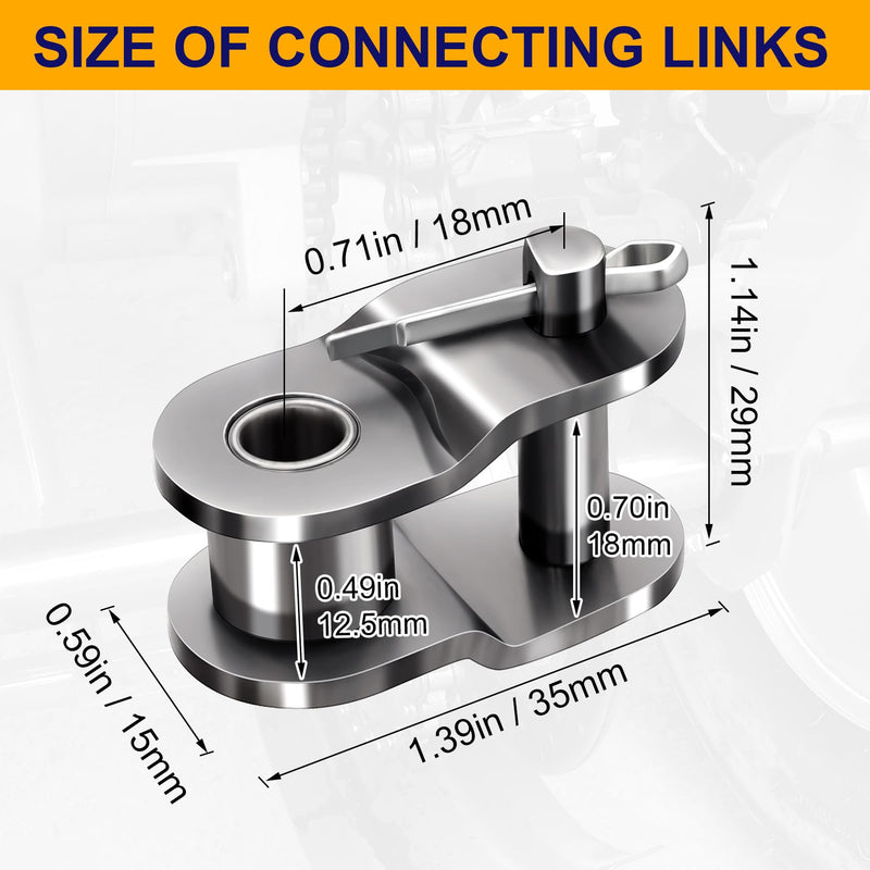 OIIKI 4PCS #60 Roller Chain Offset Link, Carbon Steel Half Link, Crank Link