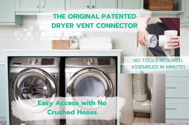 DIY Dryer Vent Connector Kit - Space Saving, Toolless Design with Airtight Seal - STV-90 by Ziggurat Products
