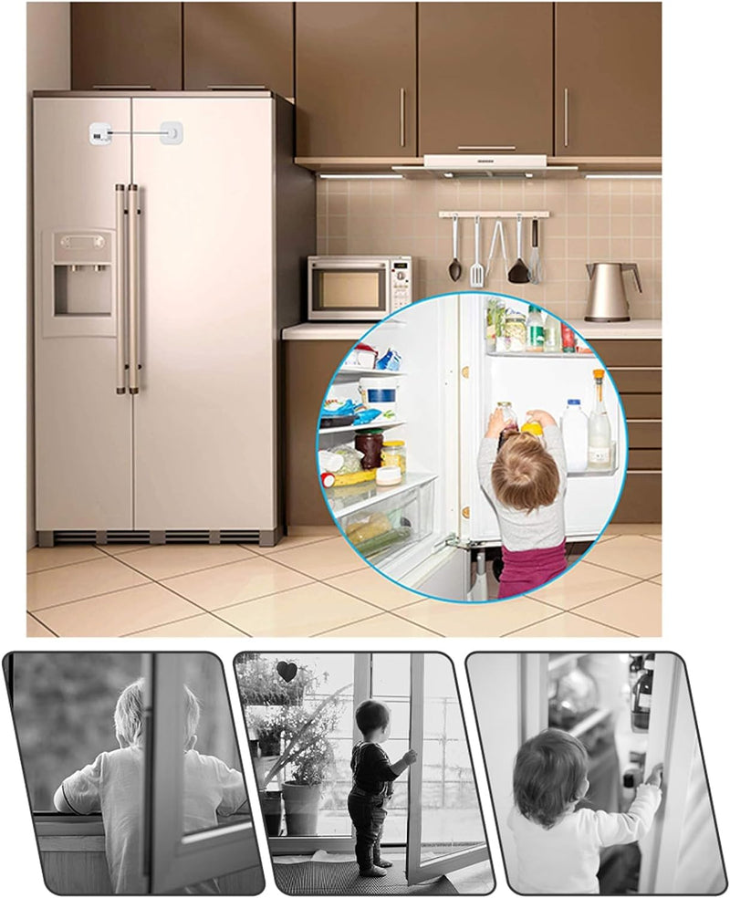 Child Safety Cabinet Locks,Drawer Locks with Combination Closet Lock,Fridge Lock,Child Proof Refrigerator Lock,Child Lock(Black 4Pcs) Black 4pc