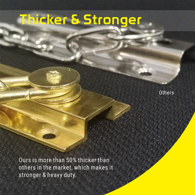 Security Door Chain Guard Solid Brass, Heavy-Duty Home Security, Sturdy and Rust-Resistant Brass Door Lock Security Chain (Brass) - NewNest Australia