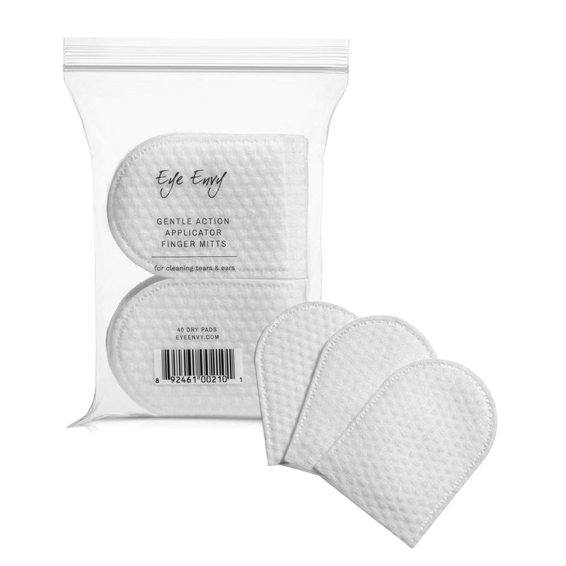 Eye Envy Finger Mitts Clean Dog Ears & pet tears. Use Tear Stain Solution or Ear Cleaner. Gently Remove Crusts, Earwax & Debris. Soft Fabric Finger cots. 40 Count.