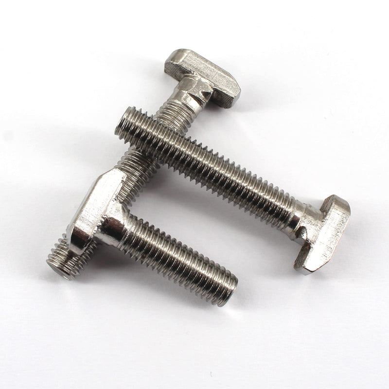 20Pcs M8x25mm 304 Stainless Steel T-Slot Bolt 40 Series Aluminum Profile T-Shaped Screw Bolt Fastener 17.8mm Head Size M8x25