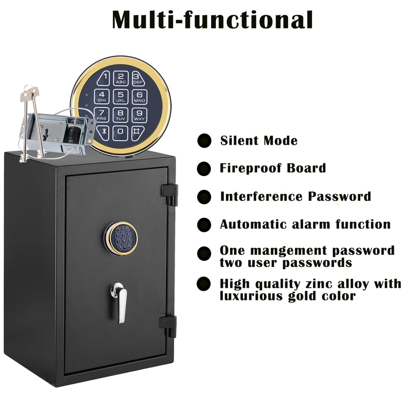Electronic Safe Lock Replacement Keypad with Solenoid, with Programmable Electronic Keypad, Lock Fits High Security Safe Box and Security Cabinet