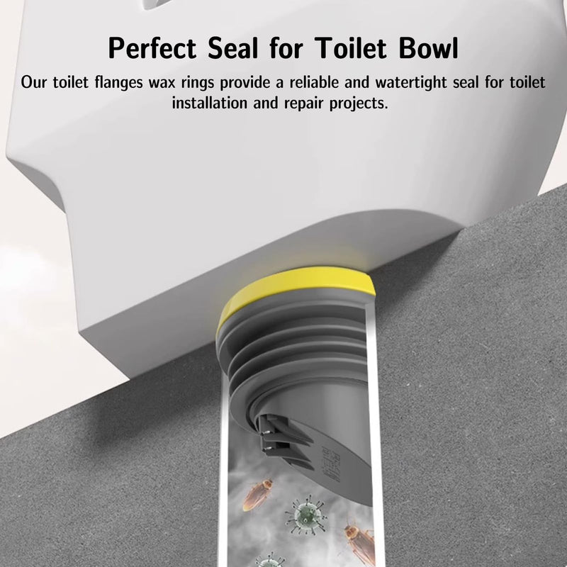 2PCS Toilet Flanges Wax Rings with Prevent Backflow Valve - Thick Wax Bowl Ring Fits 3.2-4 inch Waste Lines Easy Installation