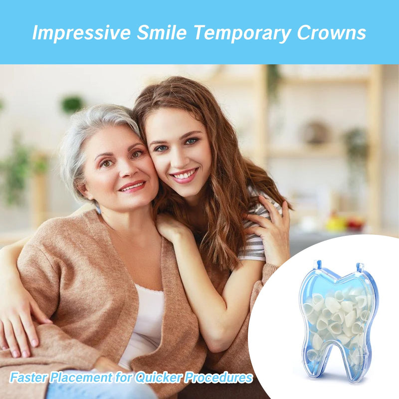 50 Pcs Tooth Caps for Broken Tooth Mixed Sizes Dental Temporary Crown Kit Front Cap Covers for Adults Dental Crowns Temporary Teeth Implants Dentales Temporales Covers