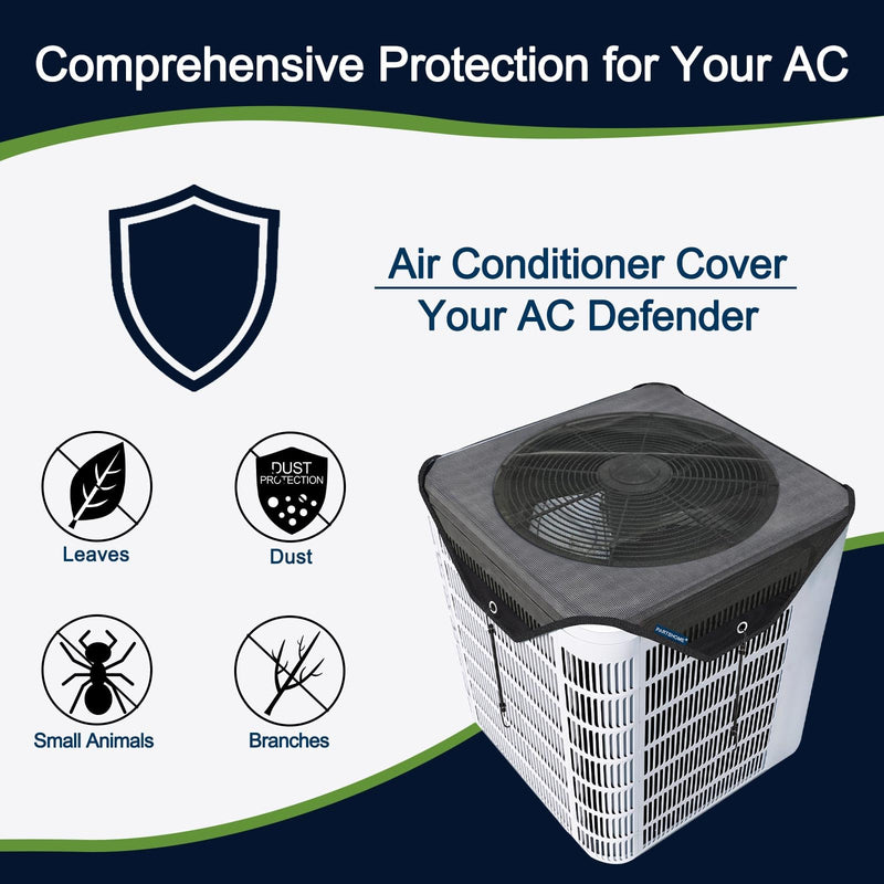 Air Conditioner Covers for Outside units - 36 x 36 Central Air Conditioner Ac Covers for Outside Top Universal Defender Mesh Design (36'' x 36'') Black 36'' x 36''