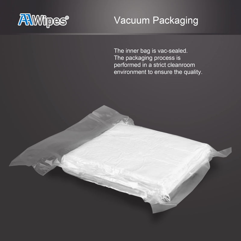 AAWipes Cleanroom Cloth Wipes 6"x6" (Bag of 150 Pcs) Double Knit 100% Polyester Wipers Lint Free Cloths with Ultra-fine Filaments, Laser Sealed Edge, Class 100 Cloths, Ultra-soft Wipes