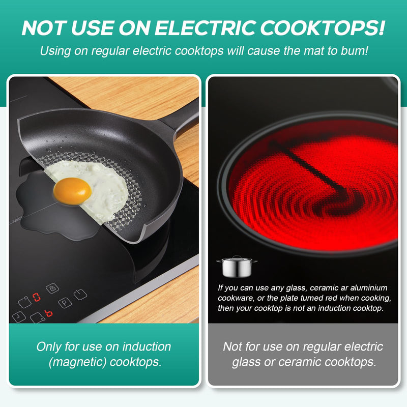 Heat-Resistant Silicone Induction CooktopMat, Fireproof Stove Top Cover for Electric Stove, 30.7 x20.4 inch Translucent Cooktop Protector, CuttableInduction Cooktop Mat