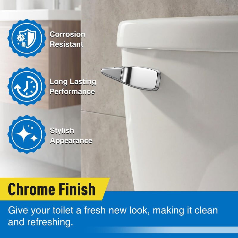 Flush Valve and Lever Compatible with Mansfield 211-1112 and 40, 7'' Straight Plastic Arm, Left Hand Front Mount, Replacement Toilets Flush Valve Parts, Tower Type