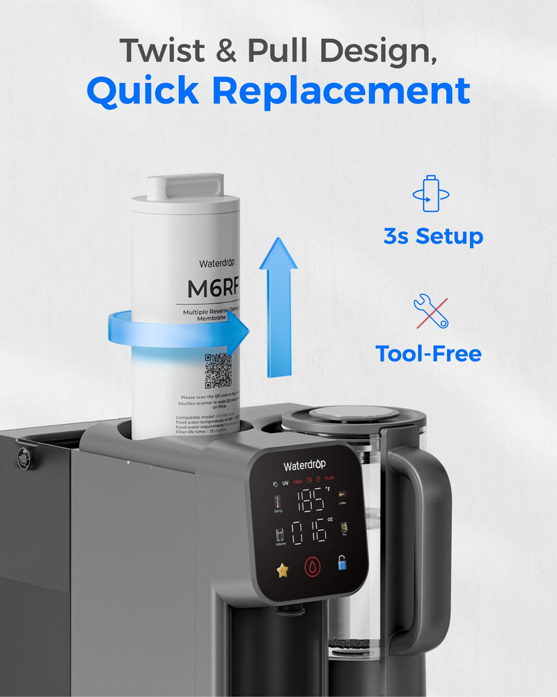 Waterdrop M6RF Filter, Replacement for M6H RO System, 12-Month Lifetime