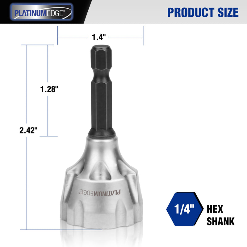 PLATINUMEDGE Deburring External Chamfer Tool, YG8 Carbide Blade, Deburring Drill Bit, Remove Burr Tools, Quick Release 1/4inch Hex Shank, Repairing Damaged Bolts, Fits for 1/8”-3/4” (3mm-19mm)