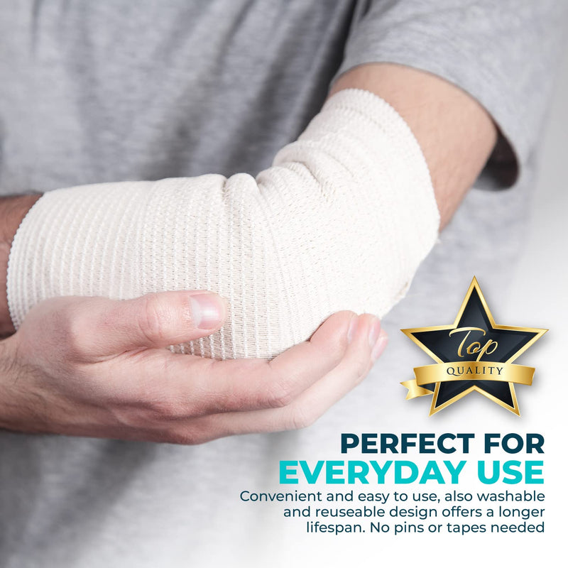 Premium Elastic Tubular Medical Bandage Size B Stockinette, 6 Sets - 2.4 in Wide x 16 in Long Plus Medical Scissors to Trim to fit. Size B - 2.4" x 16"