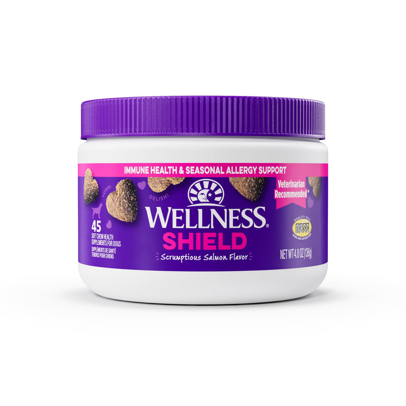 Wellness Salmon Flavored Soft Chew Immune & Allergy Supplements for Dogs, 45 Count Immunity/Allergy