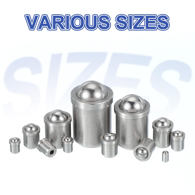 PATIKIL 10 Pcs Ball Plungers 304 Stainless Steel Ball Point Spring Plungers Cabinet Ball Catch Latch Catcher for Door Closet Drawer (6x7mm) 6x7mm