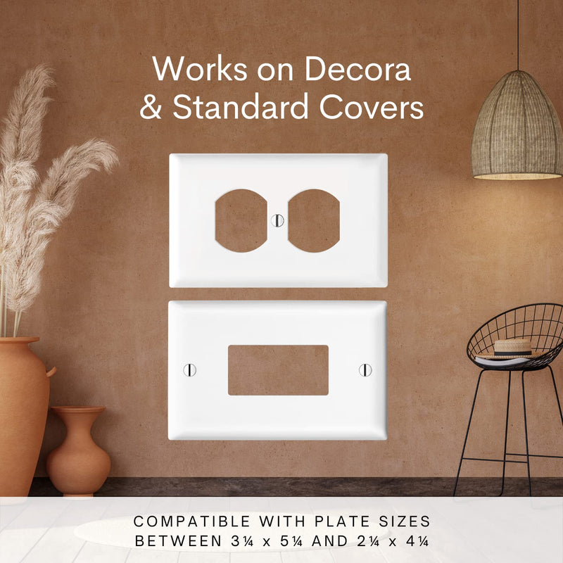 Storage Theory Horizontal Wall Outlet Shelf - Convert Your Outlet into Display Shelves - Alexa Speaker Stand, Electric Toothbrush Holder - Light Socket Shelf 1 Pack, White
