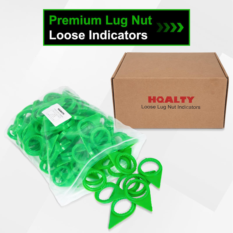 100PCS Loose Lug Nut Indicators for 32mm/33mm/34mm Nuts Wheel Check Indicators for Semi Trucks, High Visibility Green 100 PCS