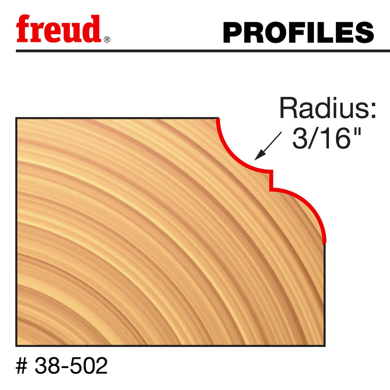 Freud 38-502: 1-1/4" (Dia.) Classical Bold Cove & Round Bit with 1/4" Shank