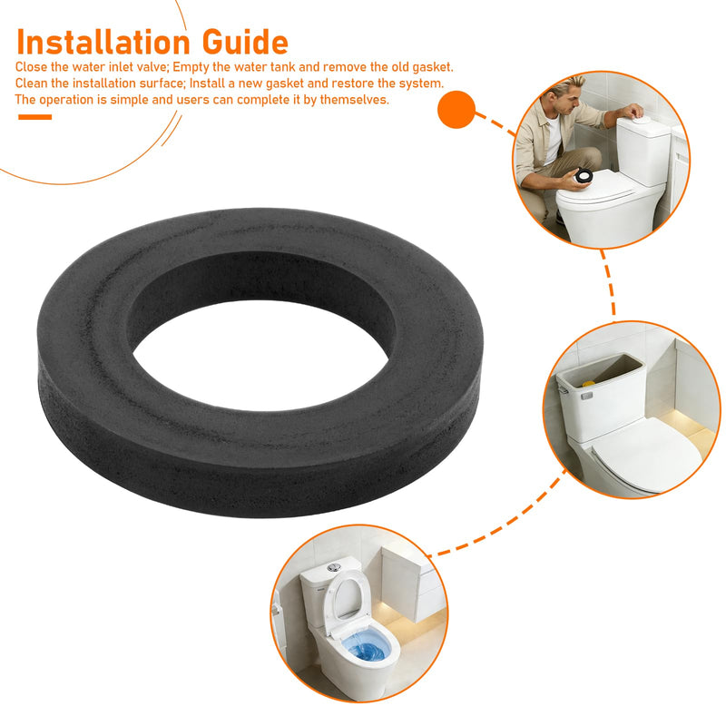 83996 4.06-Inch By 2.56-Inch Id Flush Valve Gasket (2Pack) | Compatible With Kohler Single Piece Cartridge Flush Toilets,Toilet Tank Gasket