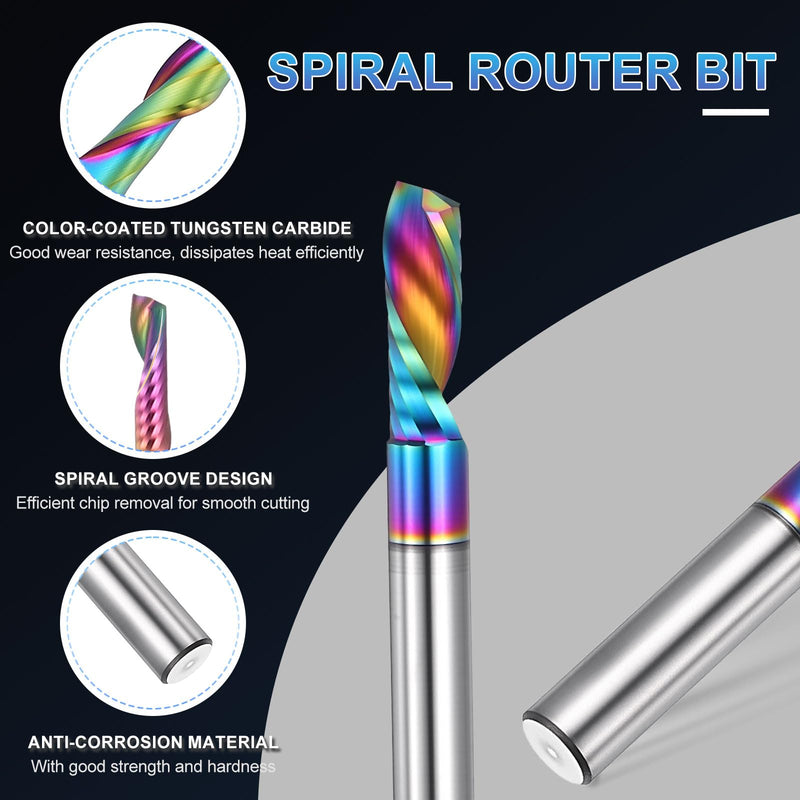 PATIKIL 10mm Shank Upcut Spiral Router Bit, 10mm Cutting Diameter, 30mm Cutting Depth, Single Flute Tungsten Carbide End Mills Cutter for Woodwork Cut, Carving 10mm Shank x 10mm D x 30mm CL